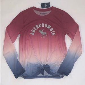 NWT Abercrombie Kids Long Sleeve Logo Tee